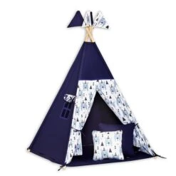 Teepee Tent + Floor Mat + Pillows - Bear Face