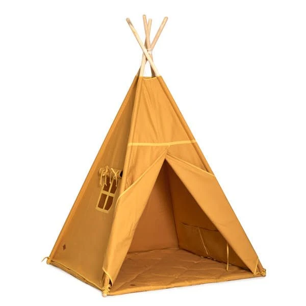 Teepee Tent + Floor Mat - Mustard 1 Teepee Tent + Floor Mat - Mustard
