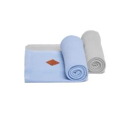 Bamboo Swaddle Blanket 2 Pack - Grey/Blue