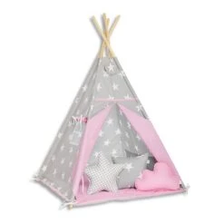 Teepee Tent + Floor Mat + Pillows - Candy Star -Fun with Mum Soldes MG 2211