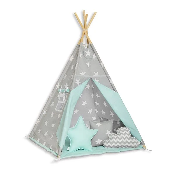Teepee Tent + Floor Mat + Pillows - Mint Heaven 7 Teepee Tent + Floor Mat + Pillows - Mint Heaven – Image 7