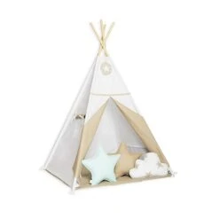 Teepee Tent + Floor Mat + Pillows - Scandinavian White
