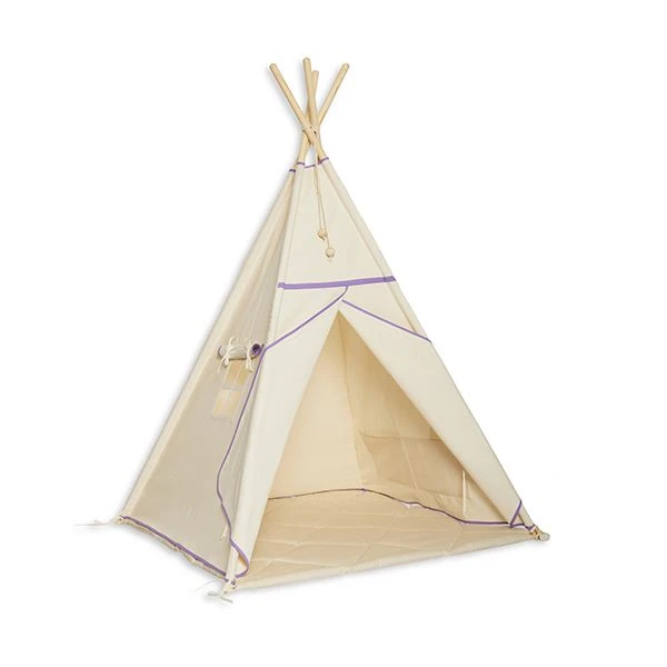 Teepee Tent + Floor Mat Natural Lilac 1 Teepee Tent + Floor Mat Natural Lilac