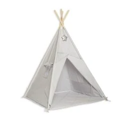 Teepee Tent + Floor Mat Silver Grey