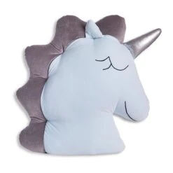 Unicorn Pillow - Mint Grey