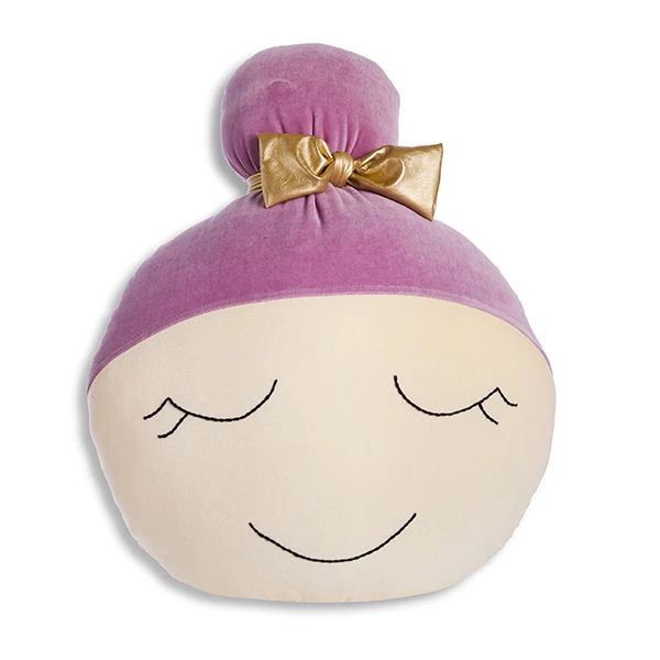 Doll Pillow - Ecru Lilac 1 Doll Pillow - Ecru Lilac