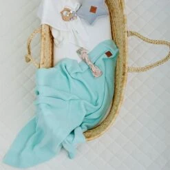 Knitted Blanket - Mint -Fun with Mum Soldes baby blanket 5