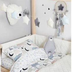 Baby Bed Bumper 60x120 - Velvet - Ecru -Fun with Mum Soldes bear family bedding 4 8