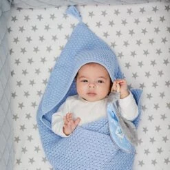 Knitted Blanket With Hood - Navy Blue -Fun with Mum Soldes blanket with a hood 6