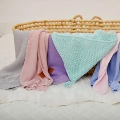 Knitted Blanket - Lilac 10 Knitted Blanket - Lilac -Fun with Mum Soldes blankets 3 1