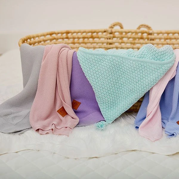 Knitted Blanket - Lilac 5 Knitted Blanket - Lilac – Image 5