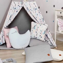 Bird Pillow - Mint -Fun with Mum Soldes colibri flowers teepee 4 3