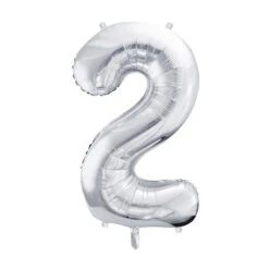 Foil Balloon Number 2 Large Silver