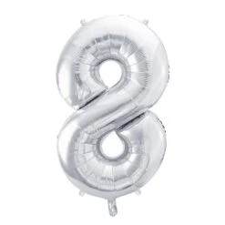 Foil Balloon Number 8 Large Silver