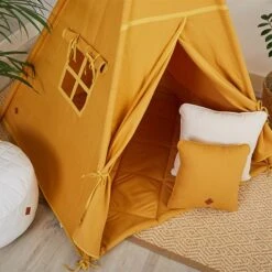Teepee Tent + Floor Mat - Mustard 9 Teepee Tent + Floor Mat - Mustard -Fun with Mum Soldes funwithmum102 1