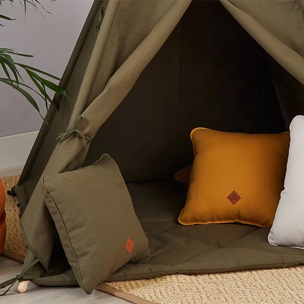 Teepee Tent + Floor Mat - Khaki 3 Teepee Tent + Floor Mat - Khaki – Image 3