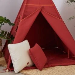 Teepee Tent + Floor Mat - Brick Orange -Fun with Mum Soldes funwithmum116 1