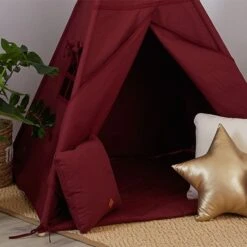 Teepee Tent + Floor Mat - Maroon -Fun with Mum Soldes funwithmum123 1