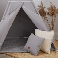 Teepee Tent + Floor Mat + Pillows - Grey -Fun with Mum Soldes funwithmum147 2