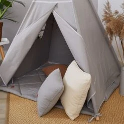 Teepee Tent + Floor Mat + Pillows - Grey -Fun with Mum Soldes funwithmum150 2