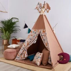 Teepee Tent + Floor Mat + Pillows - Safari -Fun with Mum Soldes funwithmum37 1