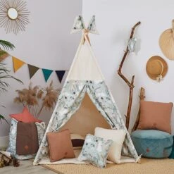 Teepee Tent + Floor Mat + Pillows - Rabbit 10 Teepee Tent + Floor Mat + Pillows - Rabbit -Fun with Mum Soldes funwithmum76 1
