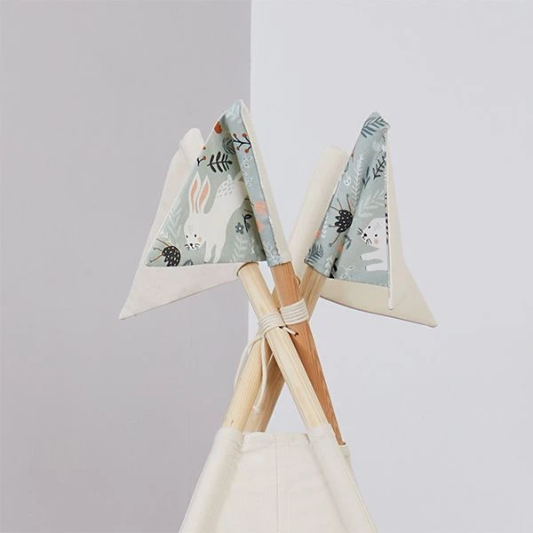 Teepee Tent + Floor Mat + Pillows - Rabbit 5 Teepee Tent + Floor Mat + Pillows - Rabbit – Image 5