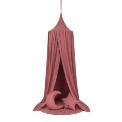 Smooth Bed Canopy + Floor Mat + Pillows - Pink