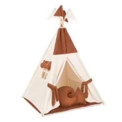 Teepee Tent + Floor Mat + Pillows - Boucle Ginger