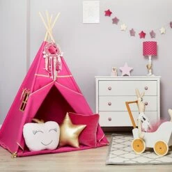 Teepee Tent - Gold Fuchsia -Fun with Mum Soldes gold fuchsia 1 6