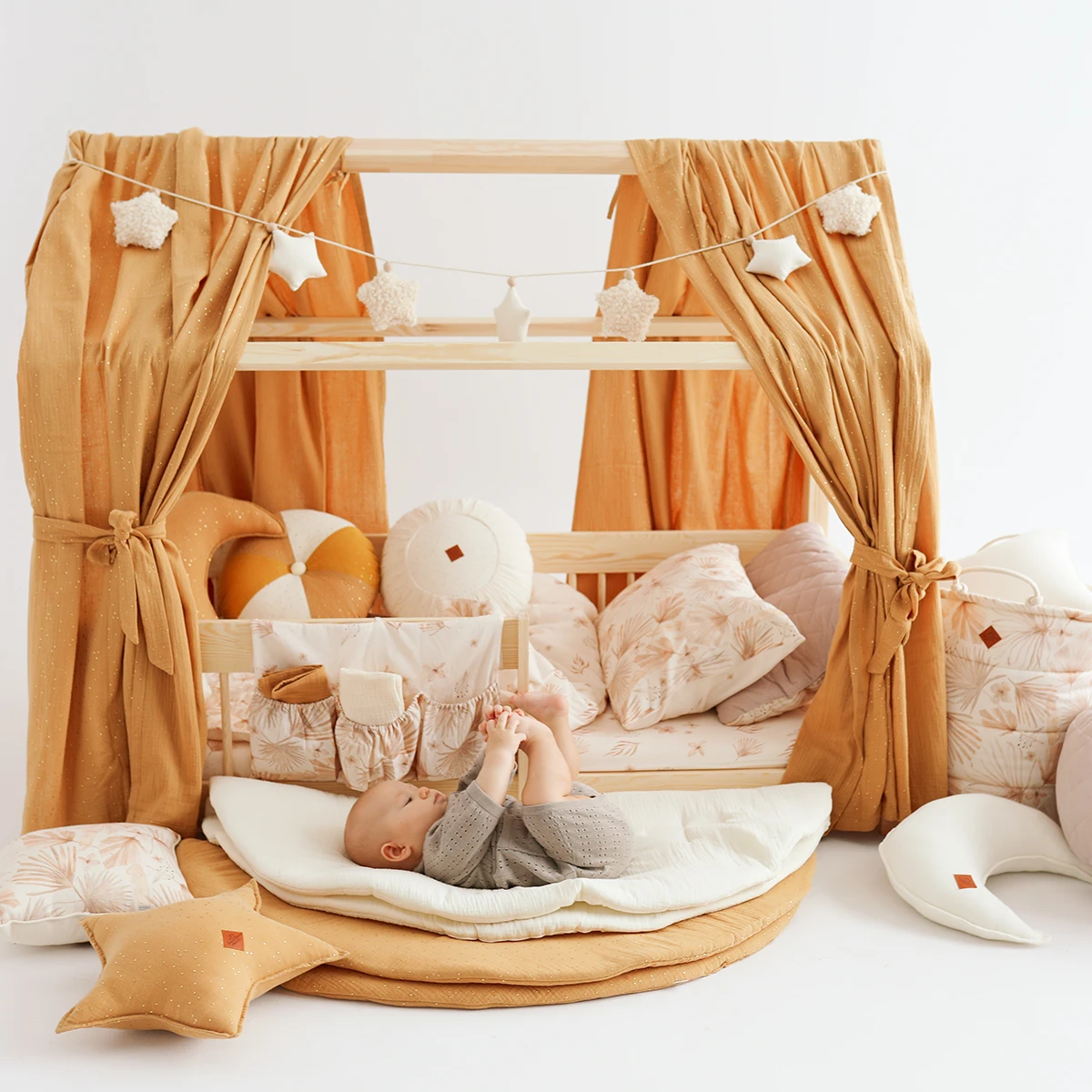 Curtains For House Bed - Teal Blue 3 Curtains For House Bed - Teal Blue – Image 3