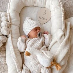 Baby Nest - Pink 9 Baby Nest - Pink -Fun with Mum Soldes muslin babynest ecru2 1