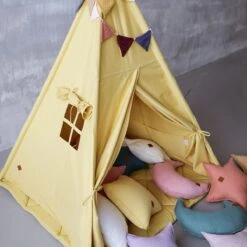 Teepee Tent - Mustard 17 Teepee Tent - Mustard -Fun with Mum Soldes mustard teepee2