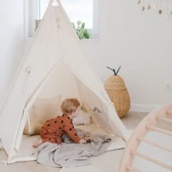 Teepee Tent + Floor Mat + Pillows - Natural Beige -Fun with Mum Soldes naturalbeige4 1