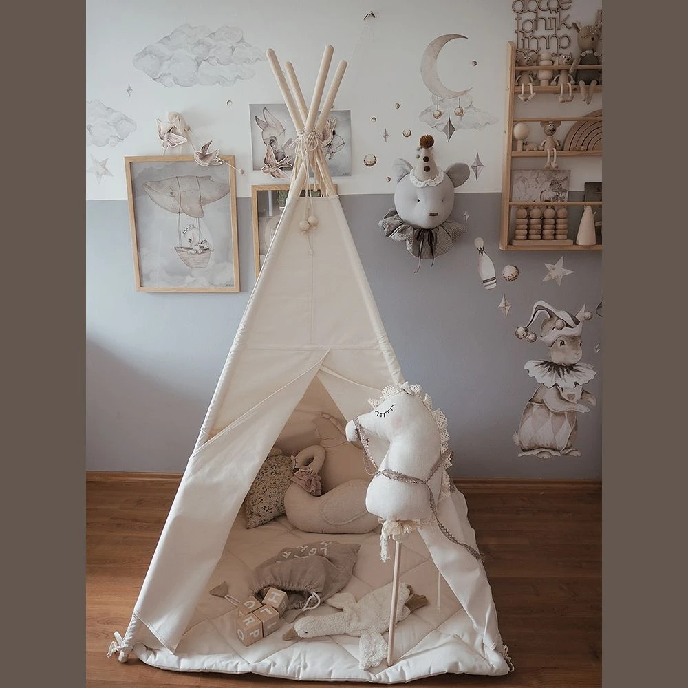 Teepee Tent - Natural Beige 13 Teepee Tent - Natural Beige – Image 13