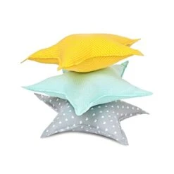 Pillow - Star Yellow -Fun with Mum Soldes poduszki trzy gwiazdki 1