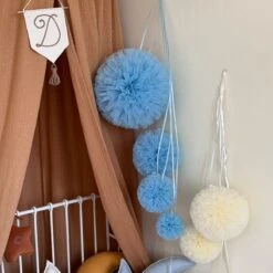 Bed Canopy + Floor Mat + Pillows - Carmel 15 Bed Canopy + Floor Mat + Pillows - Carmel -Fun with Mum Soldes pompom 30 blue 1