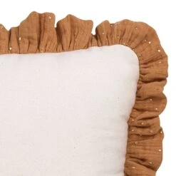 Muslin Ruffle Pillow - Carmel -Fun with Mum Soldes ruffle pillow carmel
