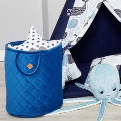 Basket For Toys - Velvet - Grey -Fun with Mum Soldes sea adventure basket velvet 3