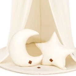 Smooth Bed Canopy + Floor Mat + Pillows - Ecru -Fun with Mum Soldes smooth ecru mat 2 2