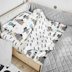Baby Bed Bumper 70x140 - Velvet - Grey -Fun with Mum Soldes super hero bedding 3 9