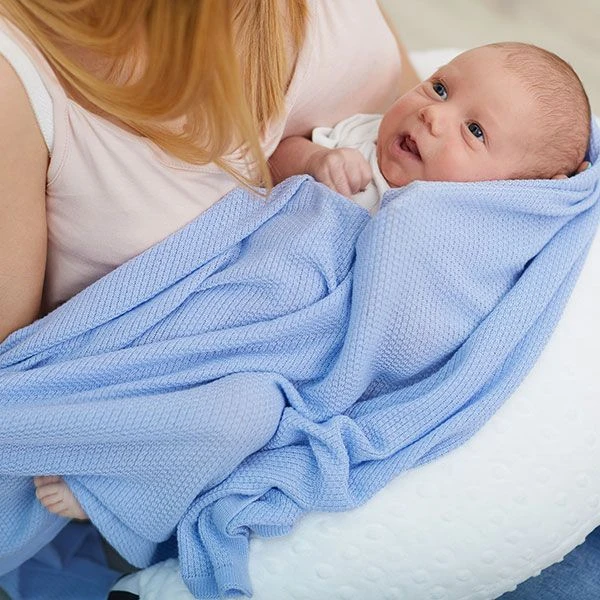 Bamboo Swaddle Blanket - Blue 6 Bamboo Swaddle Blanket - Blue – Image 6