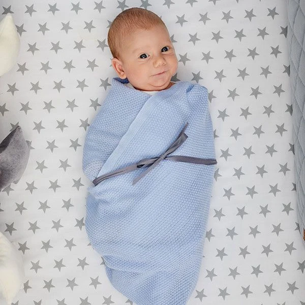 Bamboo Swaddle Blanket - Blue 5 Bamboo Swaddle Blanket - Blue – Image 5