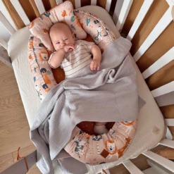 Toddler Muslin Summer Blanket - Carmel -Fun with Mum Soldes swaddle muslin grey5 2