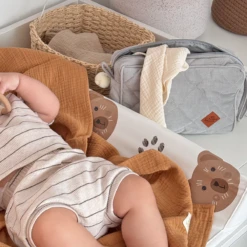 Muslin Swaddle - Grey -Fun with Mum Soldes swadle ecru 2