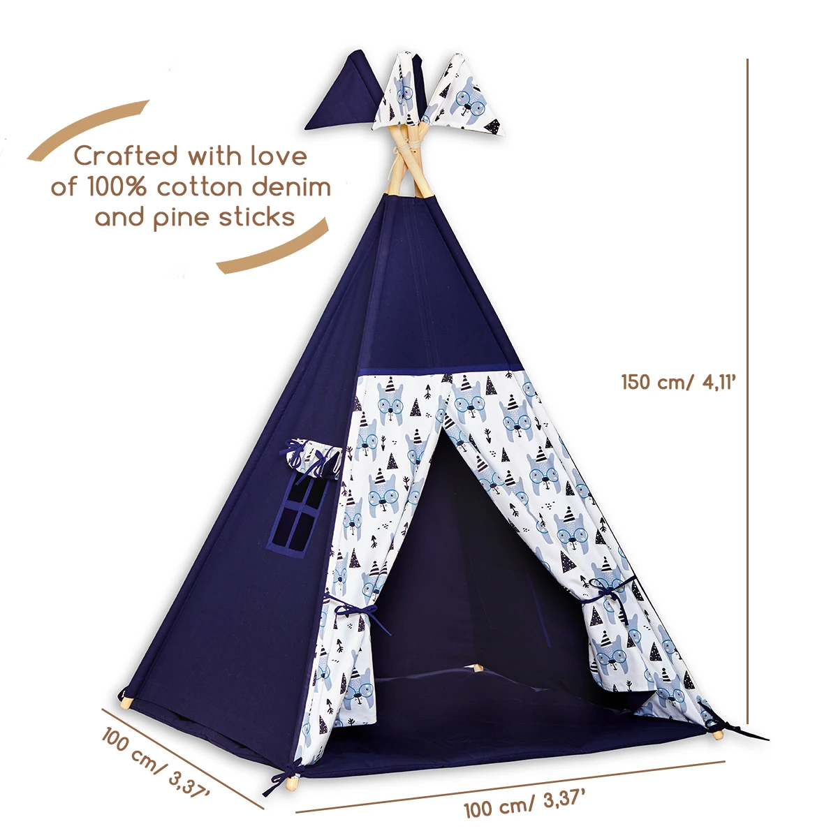 Teepee Tent - Bear Face 3 Teepee Tent - Bear Face – Image 3