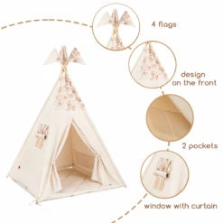 Teepee Tent + Floor Mat + Pillows - Boho -Fun with Mum Soldes teepee boho details 1200