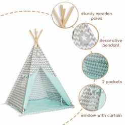 Teepee Tent - Fresh Mint -Fun with Mum Soldes teepee fresh mint details 1200 2