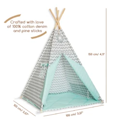 Teepee Tent - Fresh Mint -Fun with Mum Soldes teepee fresh mint dimensions 2