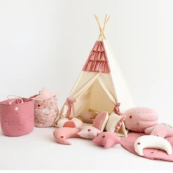 Basket For Toys - Pink -Fun with Mum Soldes teepee frilly raspberry2